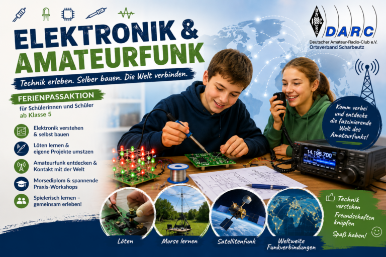 Ferienpassaktion Amateurfunk Scharbeutz 2026 &ndash; Jugendliche beim Elektronik-Kurs DARC OV E35